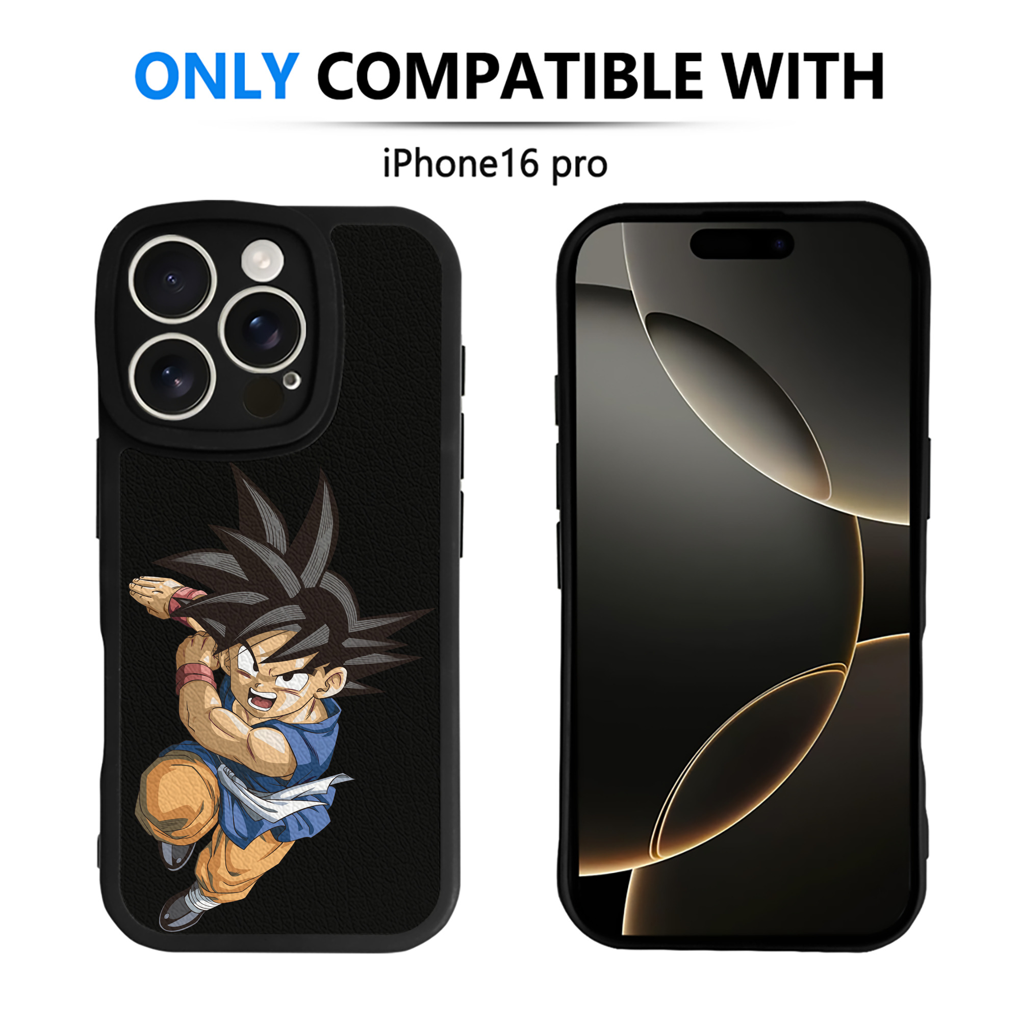 （画像用） ドラゴンボール 孫悟空（そん ごくう）Son Goku カカロット DRAGON BALL Kakarotto 【iPhone 16シリーズ対応】シリコンスマホケース（レザー調） 材質：シリコン